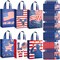 60 Pcs Patriotic Gift Bags Bulk Non Woven American Flag Party Favor Bags with Handles Memorial Day 4th of July Party Supplies